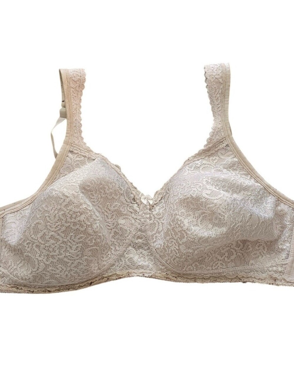 Vintage Playtex 18 Hour Womens Sz 44C Unlined Lace T Shirt Bra White